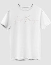 Embroidered White Montagne 100% Supima Cotton T-Shirt