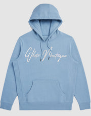 Embroidered White Montagne Hoodies