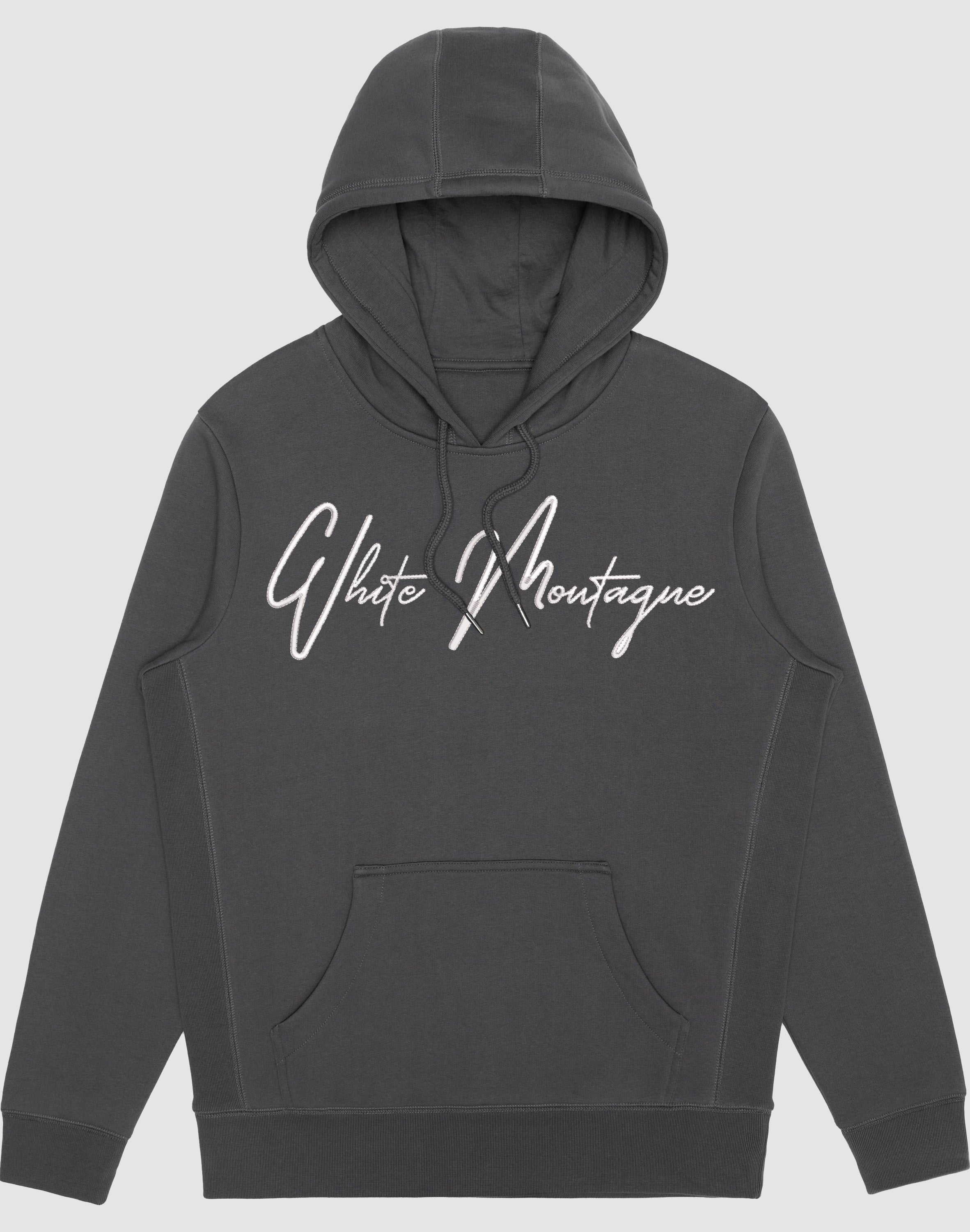 Embroidered White Montagne Hoodies