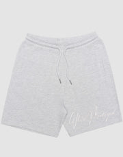 Embroidered White Montagne Sweat Short