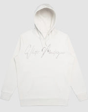 Embroidered White Montagne Hoodies